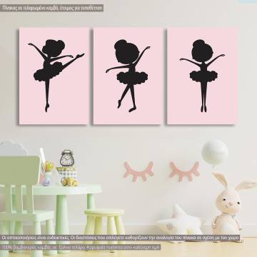 Canvas print Ballarinas, 3 panels art 1