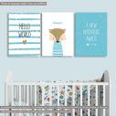 Kids canvas print Hello world II,3 panels