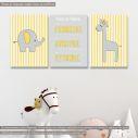 Kids canvas print Stripes, 3 panels