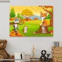 Kids canvas print forest animals autumn