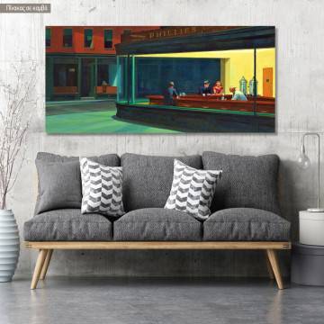 Canvas print Nighthawks, Hopper E. panoramic