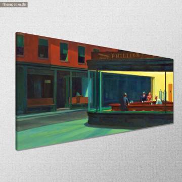 Canvas print Nighthawks Hopper E. panoramic Framed canvas View 1 2