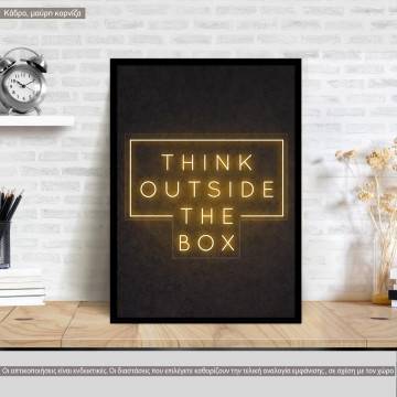 Neon Think outside the box, poster