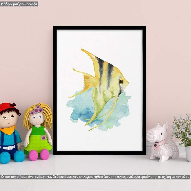 Angelfish watercolor, poster