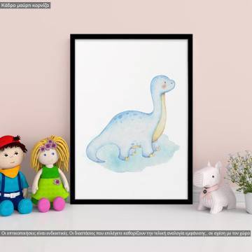 Baby diplodocus watercolor, poster