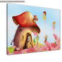 Πίνακας παιδικός σε καμβά, House with fairies II, κοντινό. Διαθέσιμο και σε κάδρο μαύρη κορνίζα, λευκή κορνίζα, ξύλινη κορνίζα, αφίσα, πόστερ