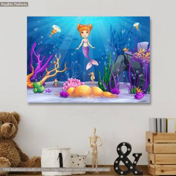 Πίνακας παιδικός σε καμβά, Sea bottom journey II