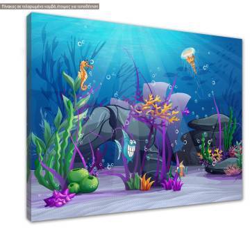 Πίνακας παιδικός σε καμβά, Sea floor life 2