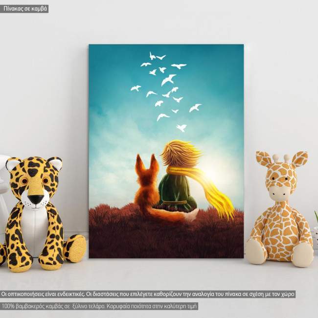 Kids canvas print Little prince and fox