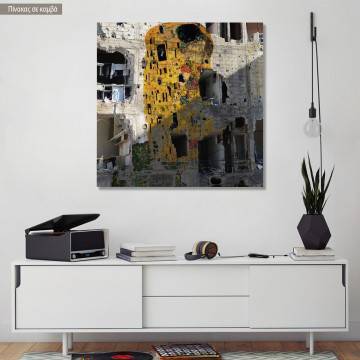 Πίνακας σε καμβά A kiss in ruins reart (original Klimt G), αντίγραφο σε καμβά