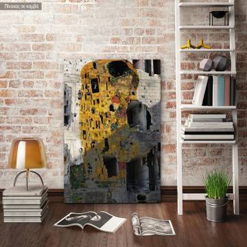 Πίνακας ζωγραφικής A kiss in ruins, reart (original Klimt G), αντίγραφο σε καμβά