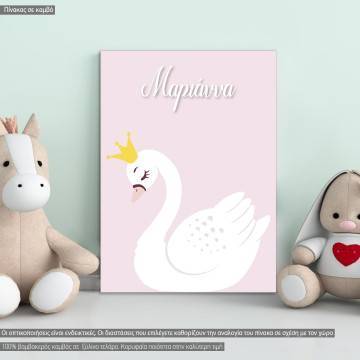 Kids canvas print Cute unicorn with name 2