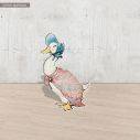 Duck drawingwooden figure printed
