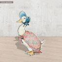 Duck drawingwooden figure printed