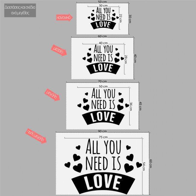 Car sticker all you need is love