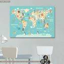 Kids canvas print Map with animals