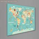 Kids canvas print Map with animals