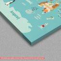 Kids canvas print Map with animals