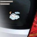 Baby car sticker Dreaming Bear personalized