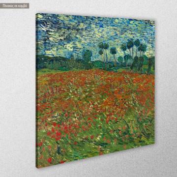 Πίνακας ζωγραφικής Poppy field, Vincent van Gogh, αντίγραφο σε καμβά 2