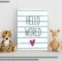 Kids canvas print Hello world girly