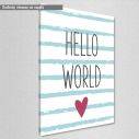 Kids canvas print Hello world girly
