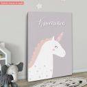 Kids canvas print Cute unicorn with name