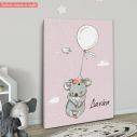 Kids canvas print Koala with balloons at clouds