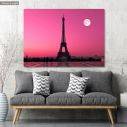 Canvas print Paris, Eiffel under moon