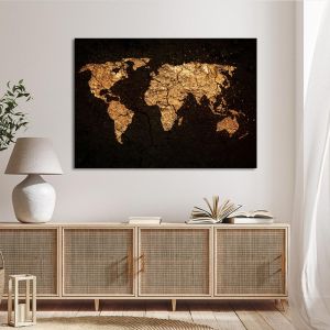 Canvas print World map grunge Framed canvas View 1 2