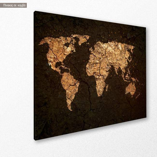 Canvas print World map, grunge