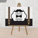 Canvas print Welcome to Baptism , Moustache Papillon suspenders