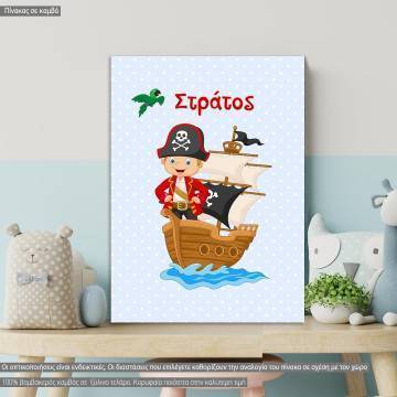 Kids canvas print Little pirate 2
