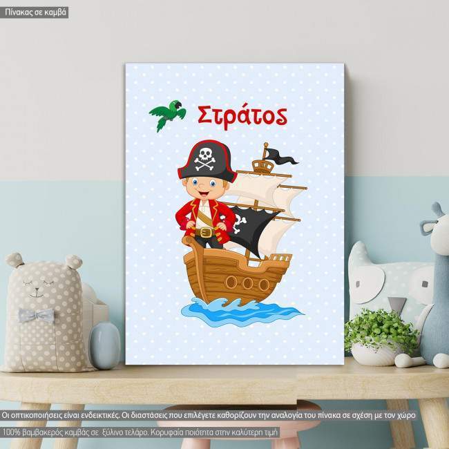 Kids canvas print Little pirate