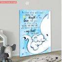 Canvas print little Elephant No one else will ever know... light blue