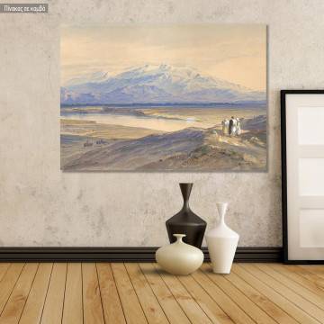 Canvas print Mount Olympus from Larissa, Thessaly, Greece, Edward Lear