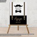 Canvas print vertical Dream big little man , Moustache Papillon suspenders