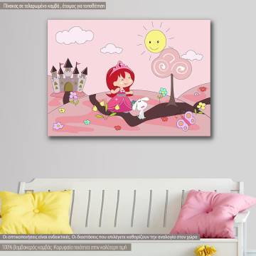 Kids canvas print Princess and dog