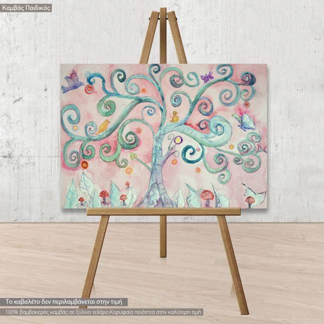 Kids canvas print Fairy Tree green