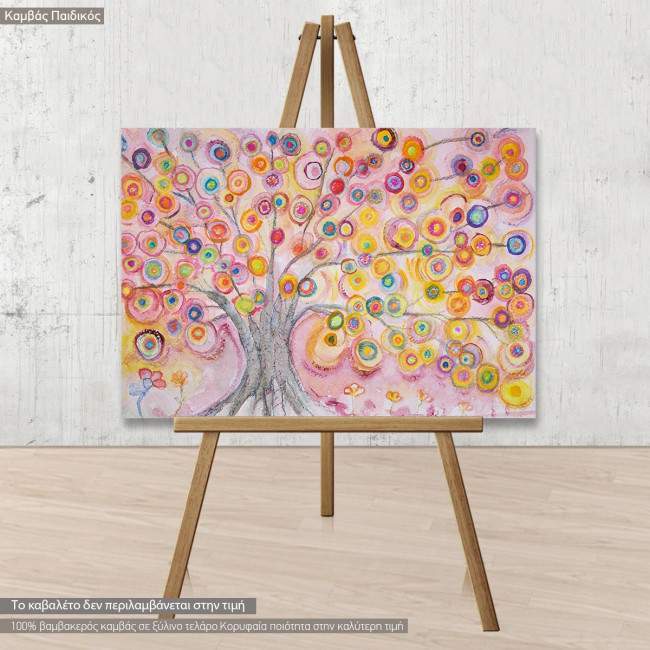 Kids canvas print Fairy Tree pink