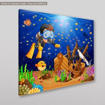 Kids canvas print Underwater voyage 2