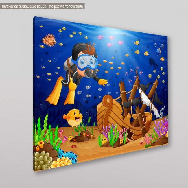 Kids canvas print Underwater voyage