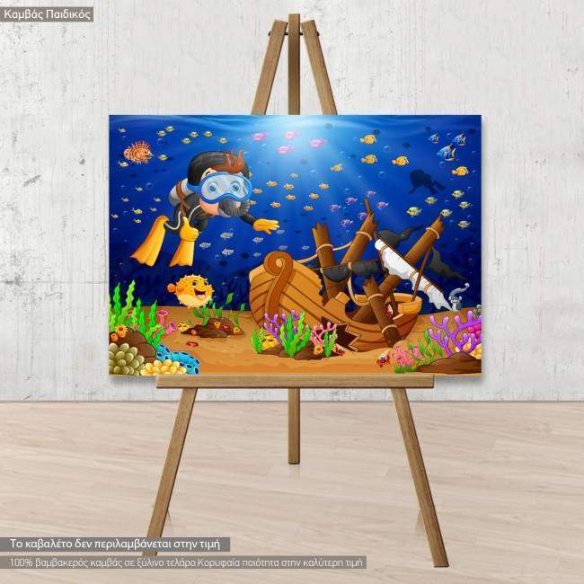 Kids canvas print Underwater voyage
