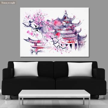 Πίνακας σε καμβά Ιαπωνία ακουαρέλα, Japan watercolor