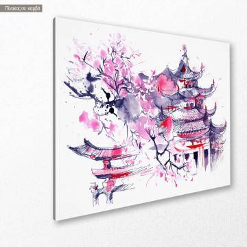 Canvas print Japan watercolor Framed canvas View 1 2