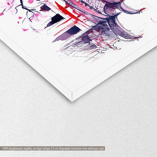 Canvas print Japan watercolor