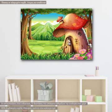 Kids canvas print Mushroom house