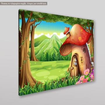 Kids canvas print Mushroom house 2