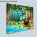 Πίνακας παιδικός σε καμβά Ακροβατικά στο δάσος, καμβάς τελαρωμένος, κοντινό