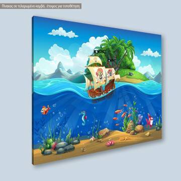 Kids canvas print Black pearl sailing 2